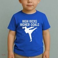 High Kicks Higher Goals Taekwondo Martial Arts Tkd Gift Toddler T-Shirt thumb 2