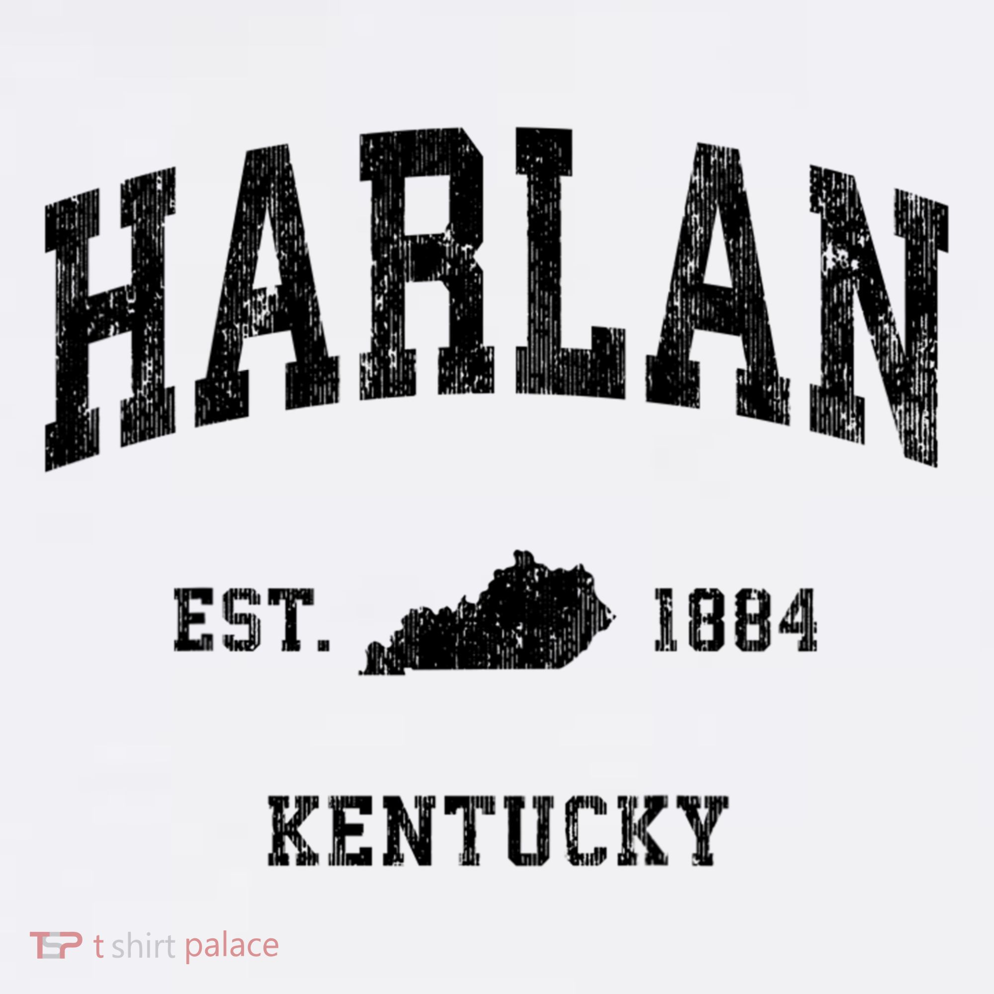 Harlan Kentucky KY Vintage Athletic Black Sports T-Shirt