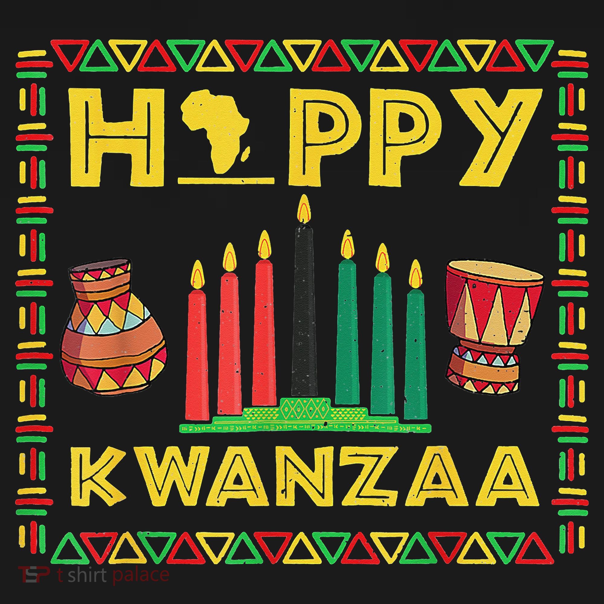 Happy Kwanzaa Kinara Candles Principles African American Women's Hoodie