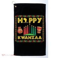 Happy Kwanzaa Kinara Candles Principles African American Golf Towel thumb 0