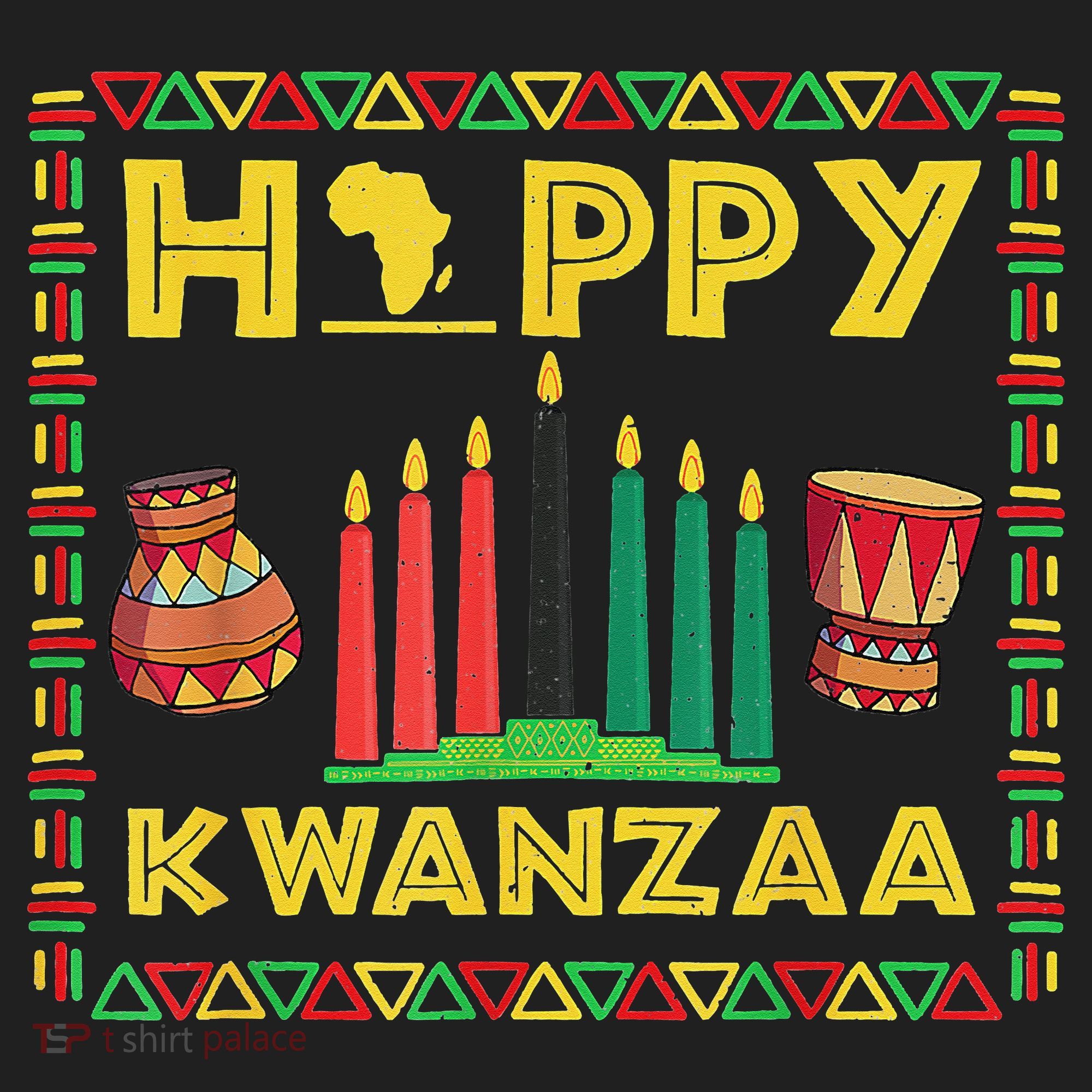 Happy Kwanzaa Kinara Candles Principles African American Golf Towel