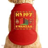 Happy Kwanzaa Kinara Candles Principles African American Doggie Tank thumb 0