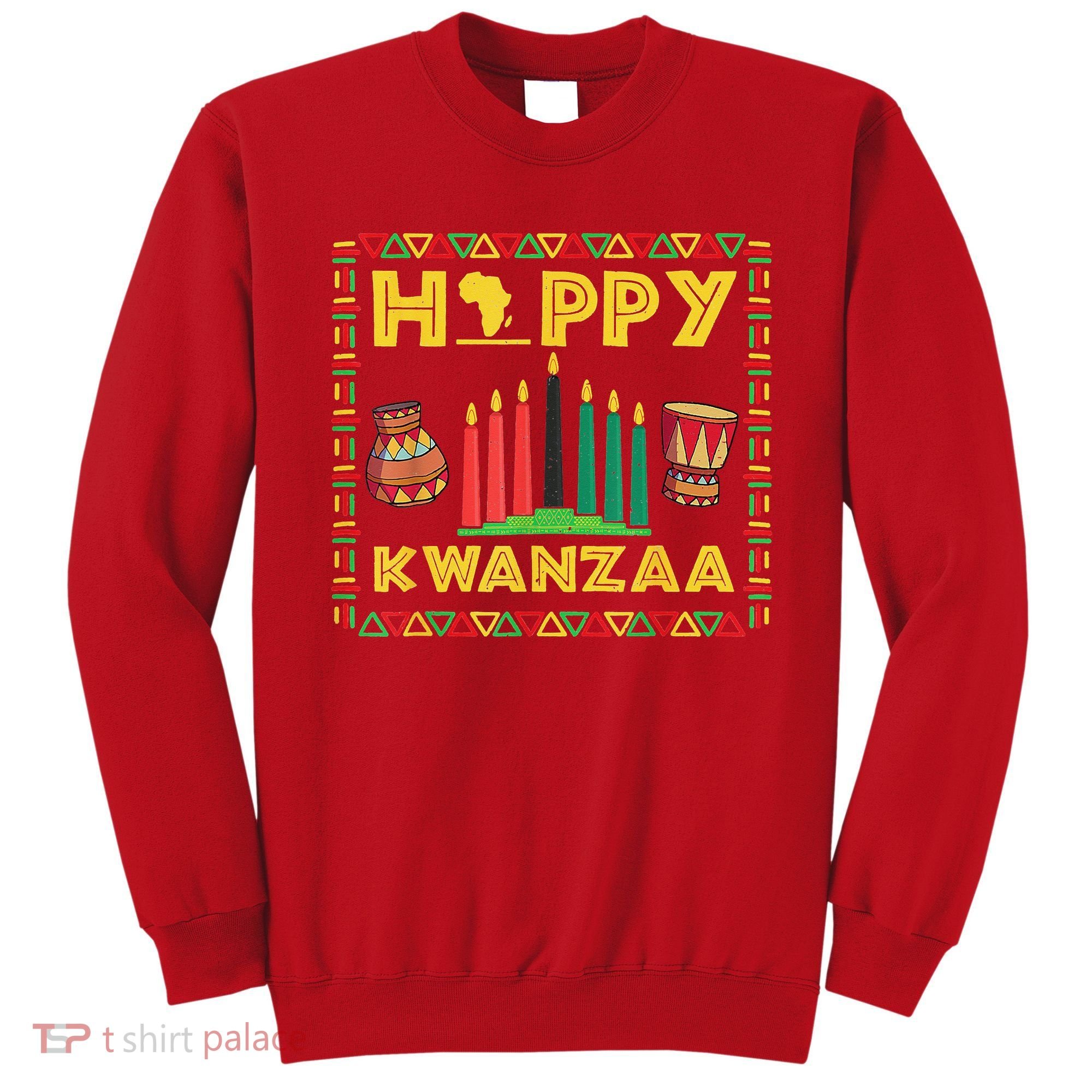 Happy Kwanzaa Kinara Candles Principles African American Sweatshirt