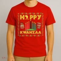 Happy Kwanzaa Kinara Candles Principles African American T-Shirt thumb 3