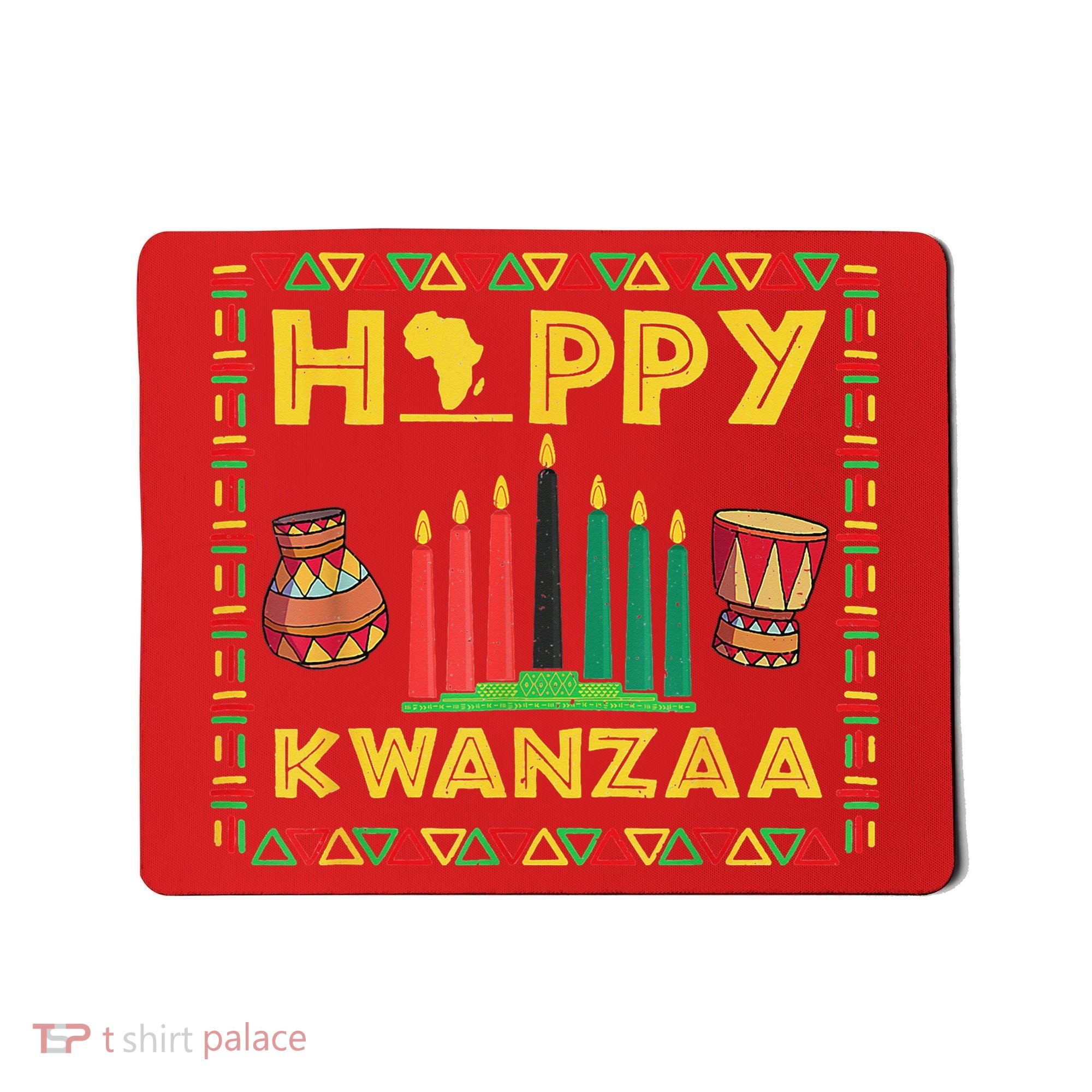 Happy Kwanzaa Kinara Candles Principles African American Mousepad