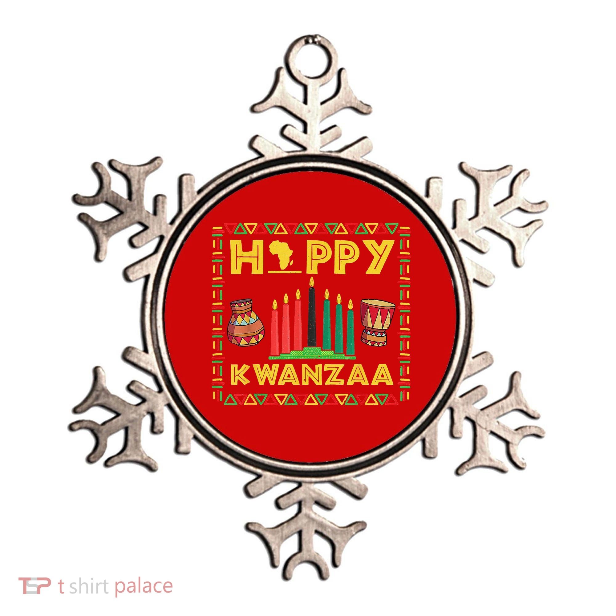 Happy Kwanzaa Kinara Candles Principles African American Ornament