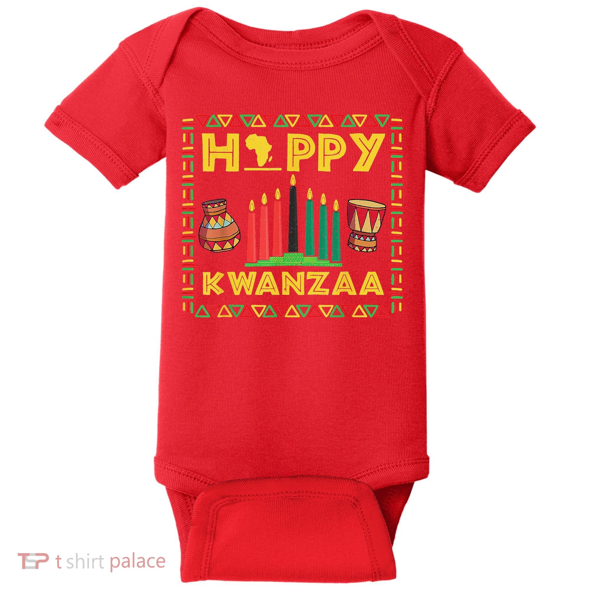 Happy Kwanzaa Kinara Candles Principles African American Baby Bodysuit