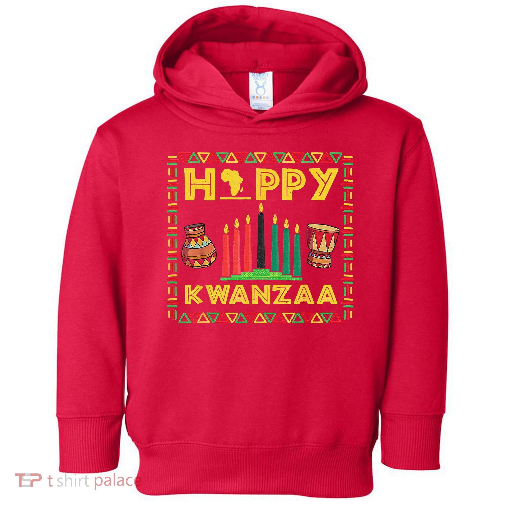 Happy Kwanzaa Kinara Candles Principles African American Toddler Hoodie