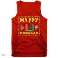 Happy Kwanzaa Kinara Candles Principles African American Tank Top thumb 0