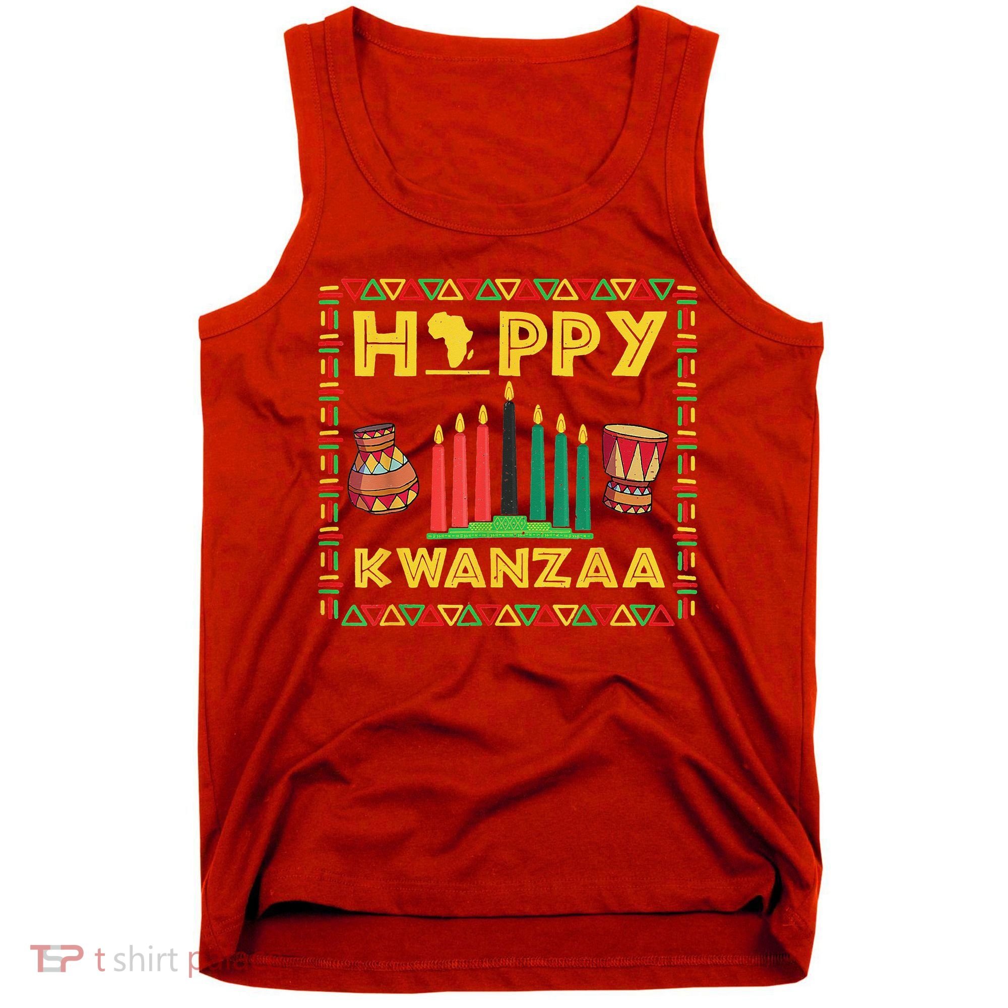 Happy Kwanzaa Kinara Candles Principles African American Tank Top
