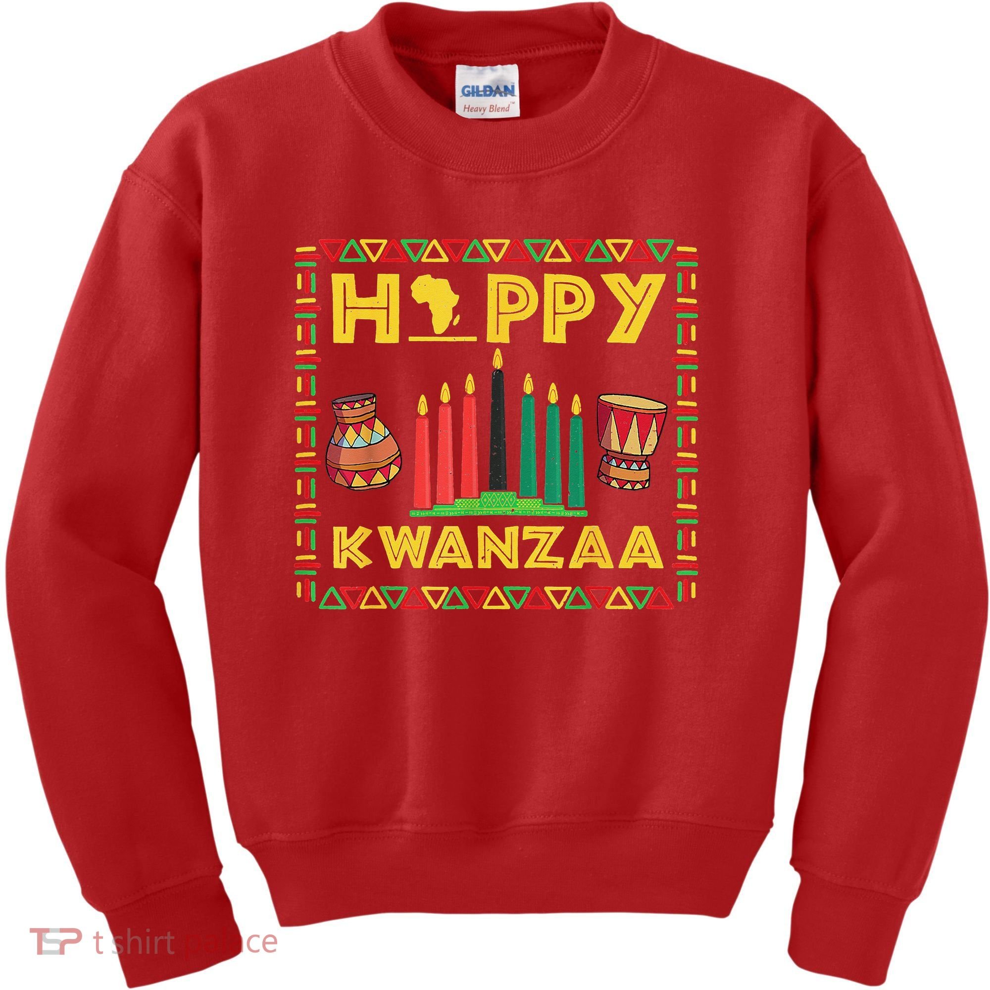 Happy Kwanzaa Kinara Candles Principles African American Kids Sweatshirt