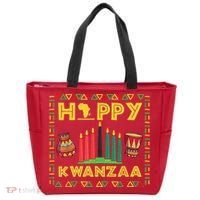 Happy Kwanzaa Kinara Candles Principles African American Tote Bag thumb 0