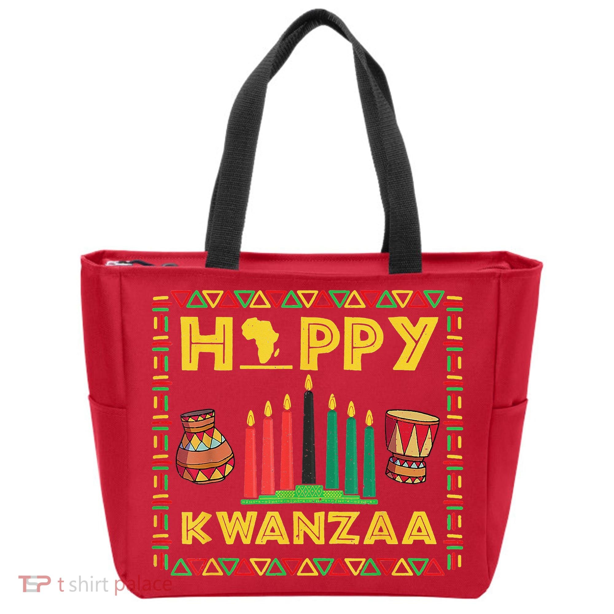 Happy Kwanzaa Kinara Candles Principles African American Tote Bag