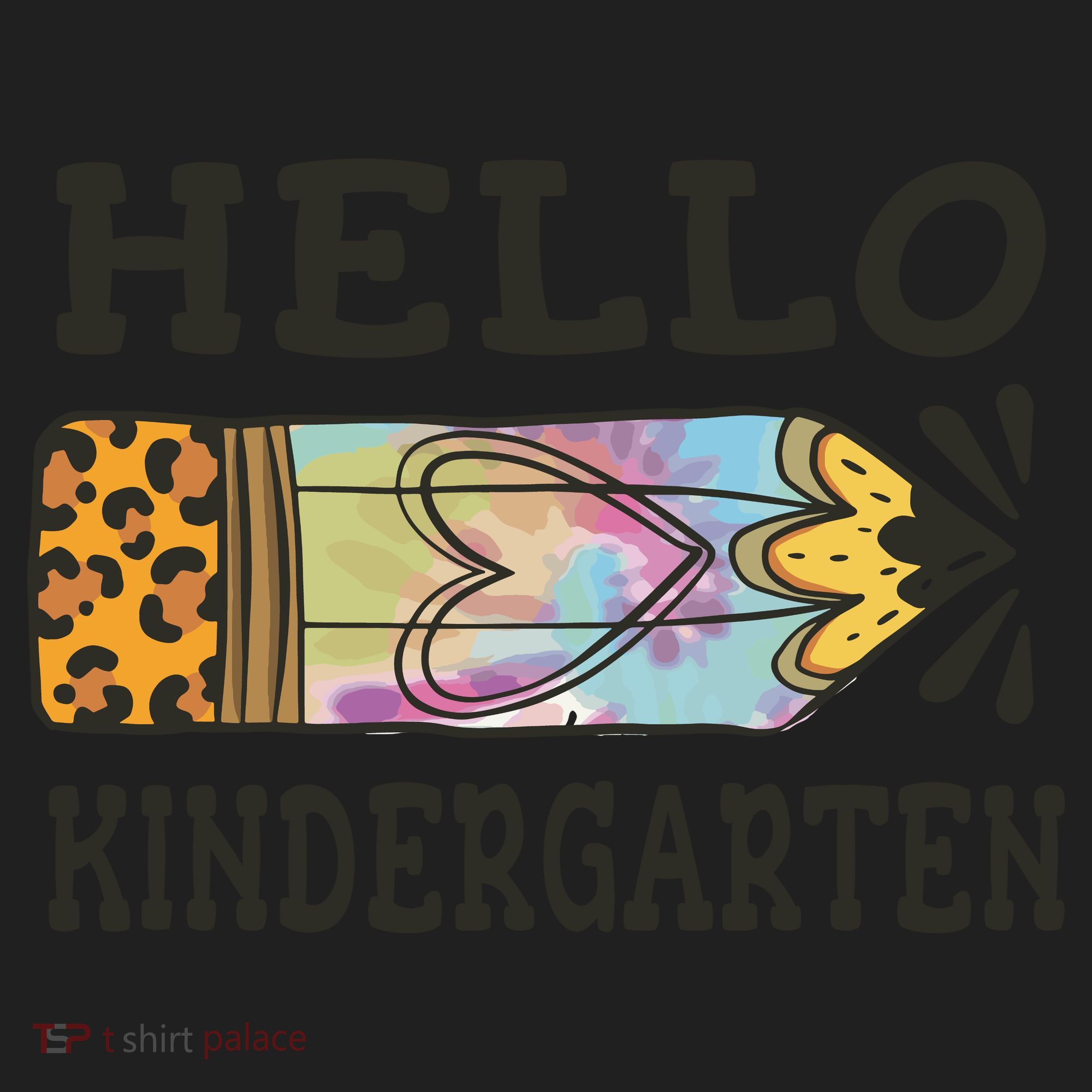 Hello Kindergarten Leopard Tie Dye Pencil Women's Sweatshirt