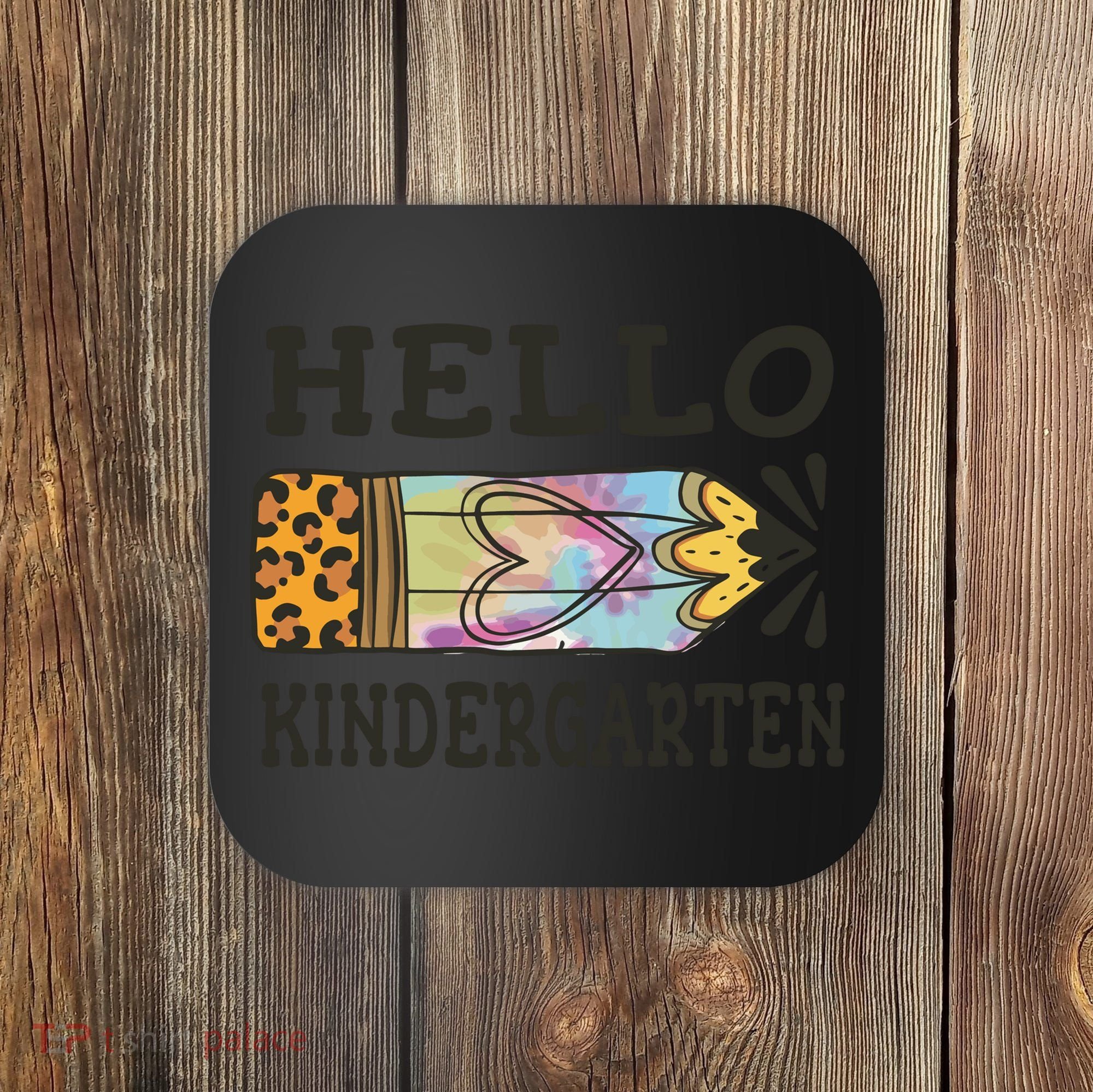 Hello Kindergarten Leopard Tie Dye Pencil Coaster