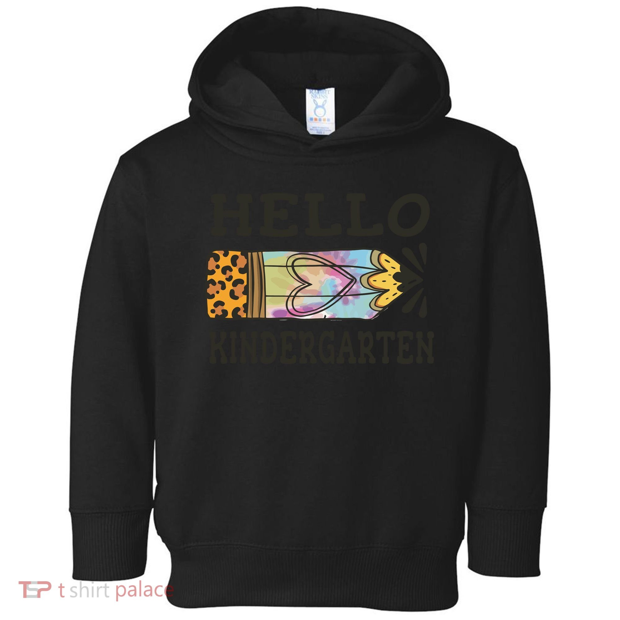 Hello Kindergarten Leopard Tie Dye Pencil Toddler Hoodie