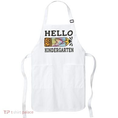 Hello Kindergarten Leopard Tie Dye Pencil Apron