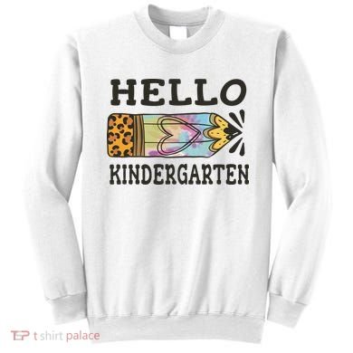 Hello Kindergarten Leopard Tie Dye Pencil Sweatshirt