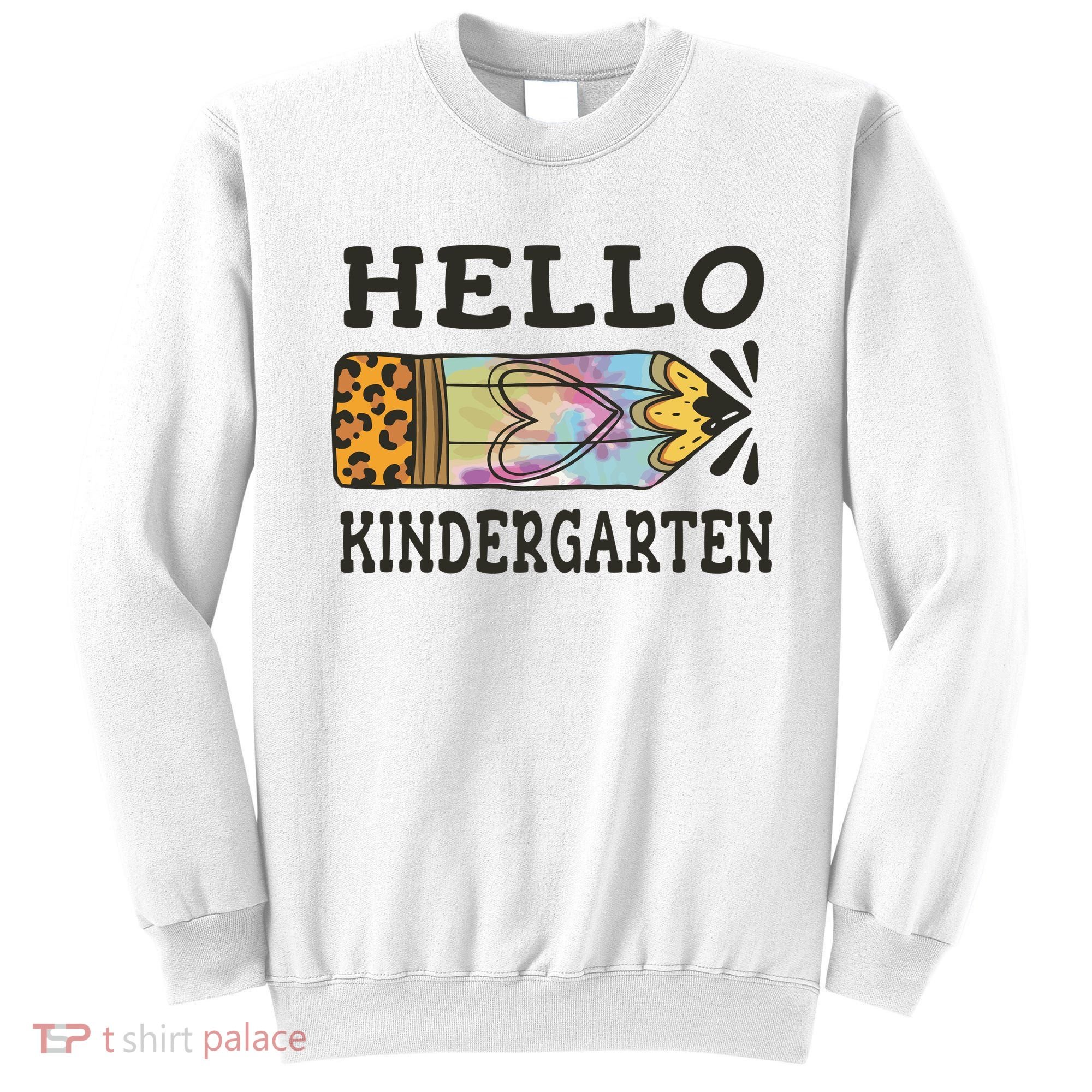 Hello Kindergarten Leopard Tie Dye Pencil Sweatshirt
