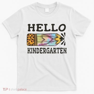 Hello Kindergarten Leopard Tie Dye Pencil T-Shirt
