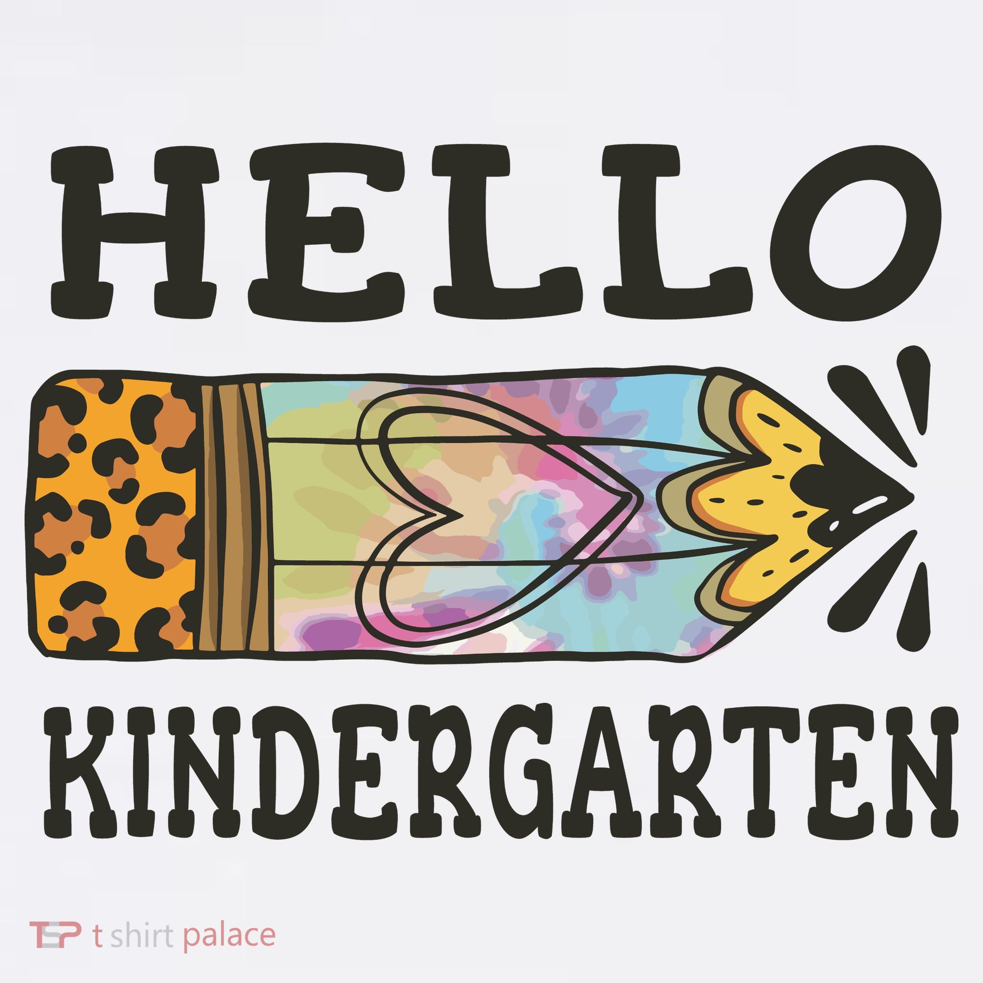 Hello Kindergarten Leopard Tie Dye Pencil Beanie