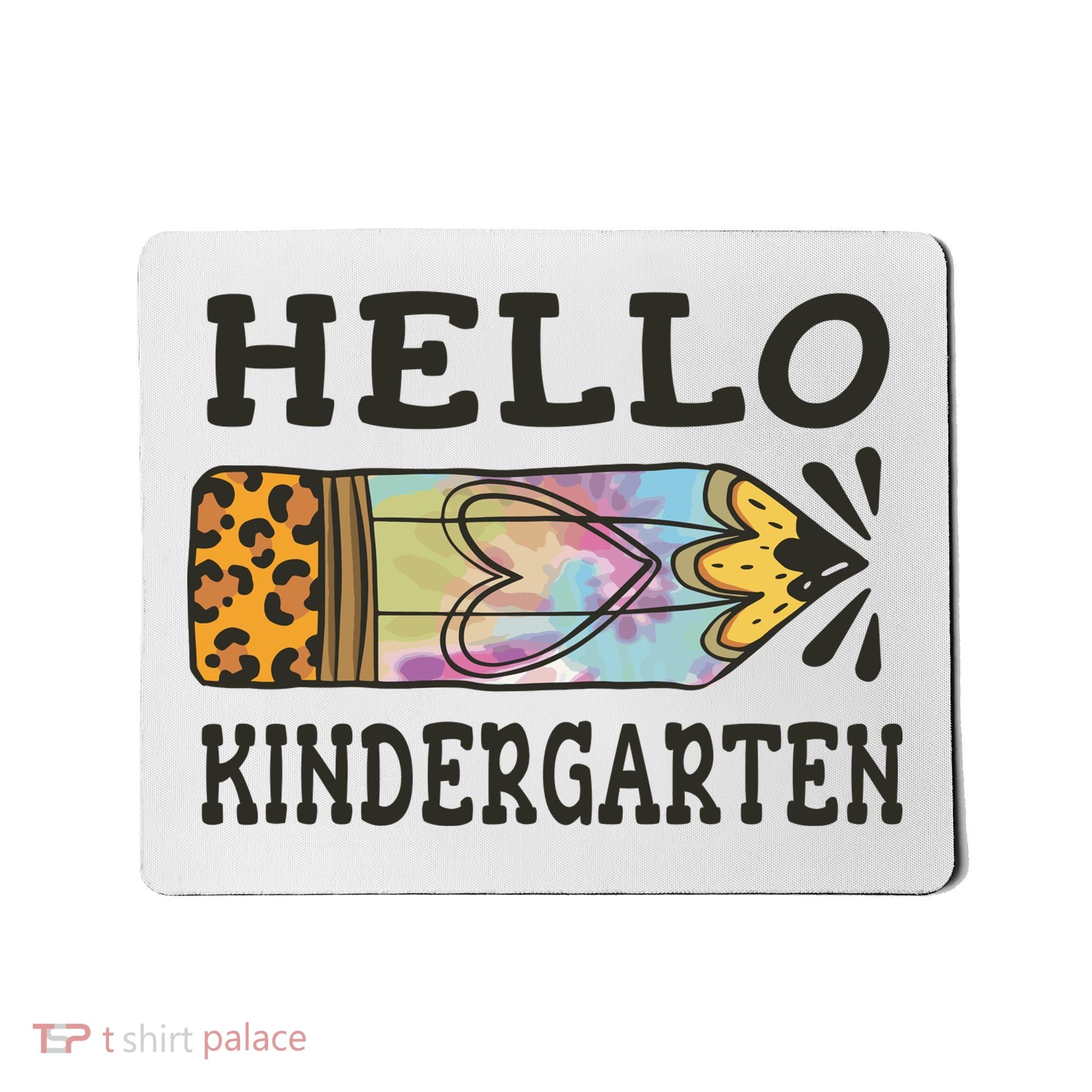 Hello Kindergarten Leopard Tie Dye Pencil Mousepad