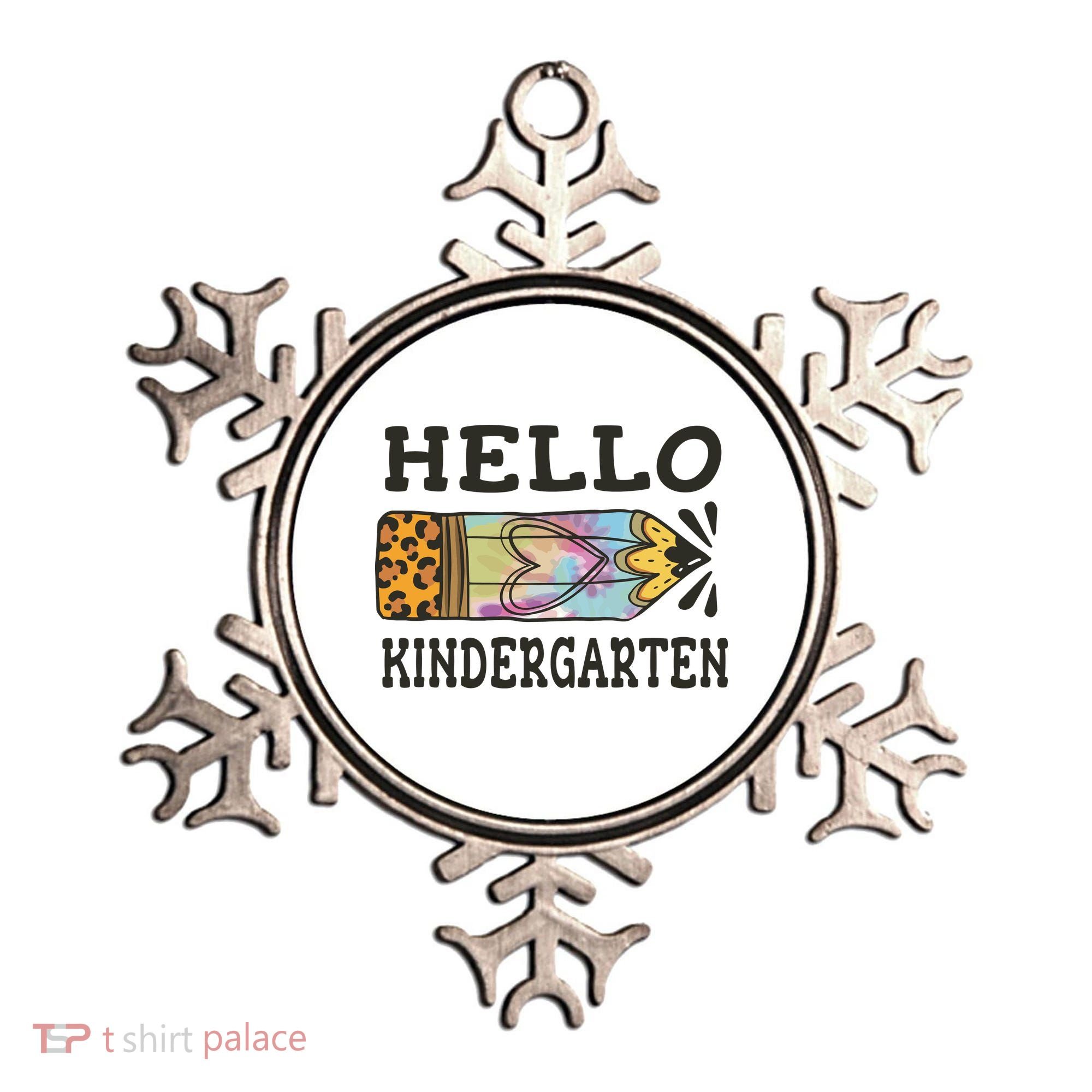 Hello Kindergarten Leopard Tie Dye Pencil Ornament