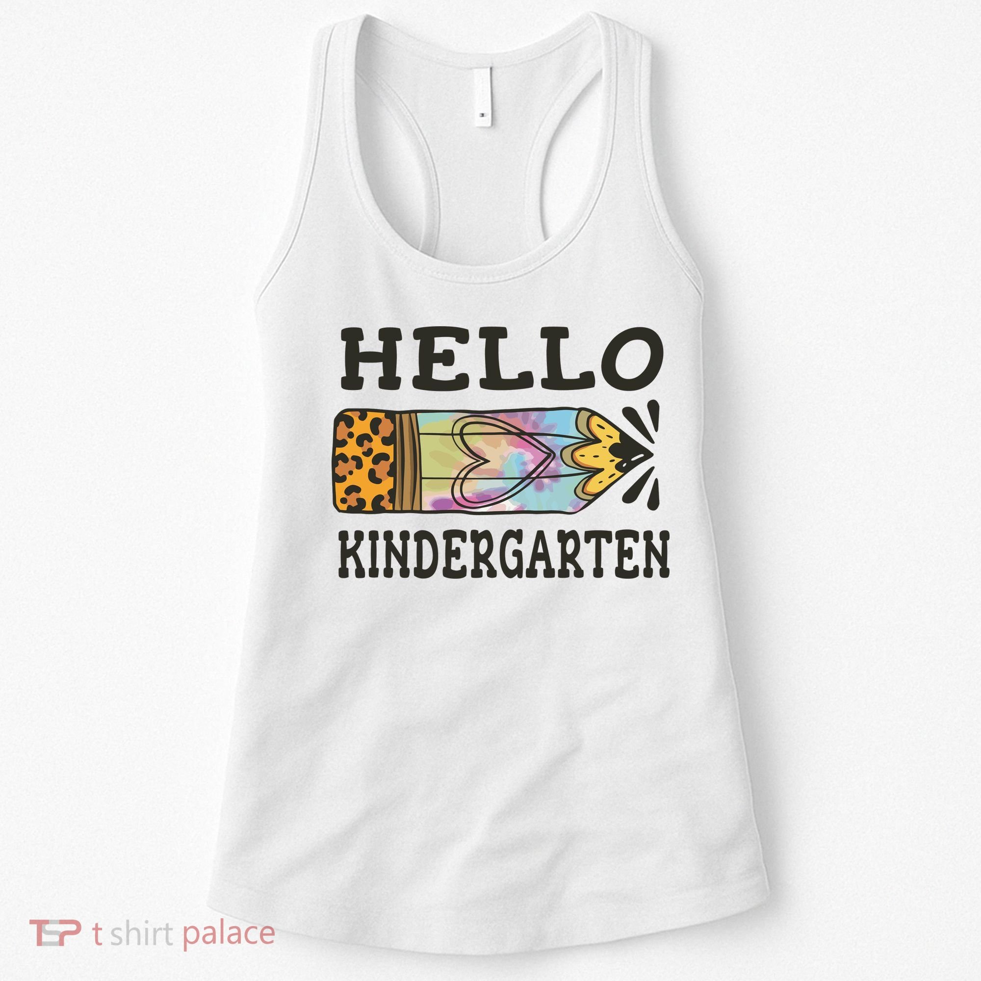 Hello Kindergarten Leopard Tie Dye Pencil Women's Tank Top