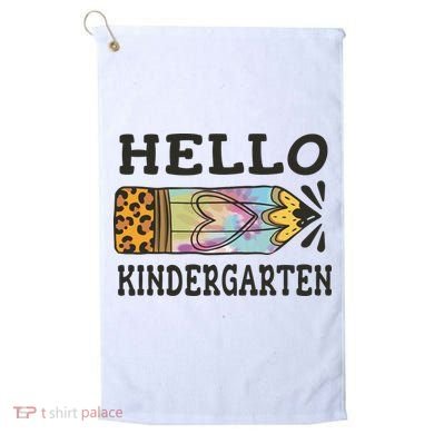 Hello Kindergarten Leopard Tie Dye Pencil Golf Towel