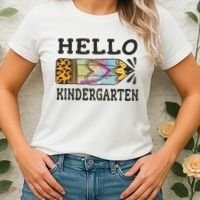 Hello Kindergarten Leopard Tie Dye Pencil Women's T-Shirt thumb 2