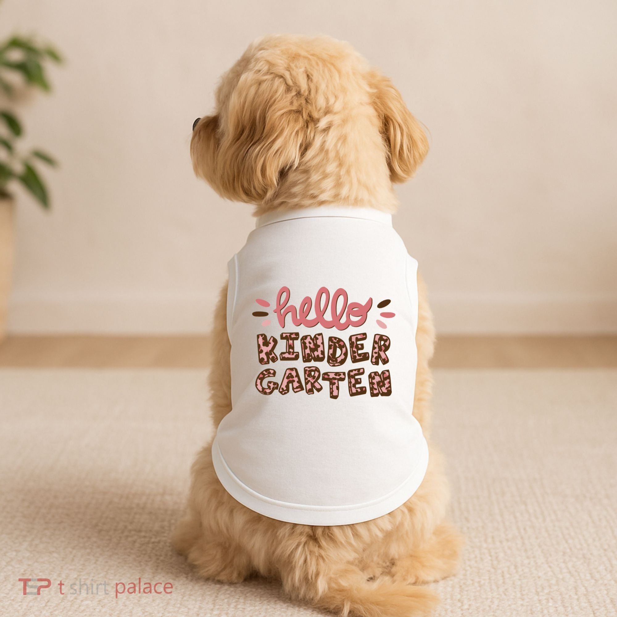 Hello Kindergarten Leopard Cute Doggie Tank