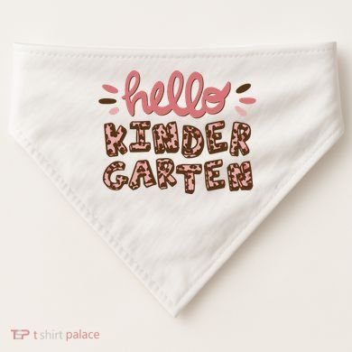 Hello Kindergarten Leopard Cute USA-Made Doggie Bandana