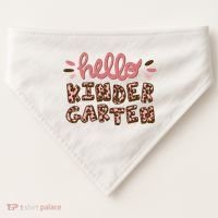 Hello Kindergarten Leopard Cute USA-Made Doggie Bandana thumb 0