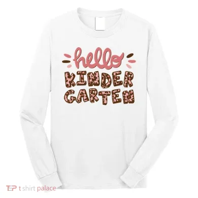 Hello Kindergarten Leopard Cute Long Sleeve Shirt