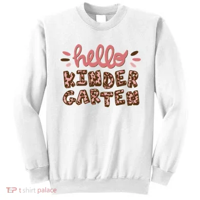 Hello Kindergarten Leopard Cute Sweatshirt