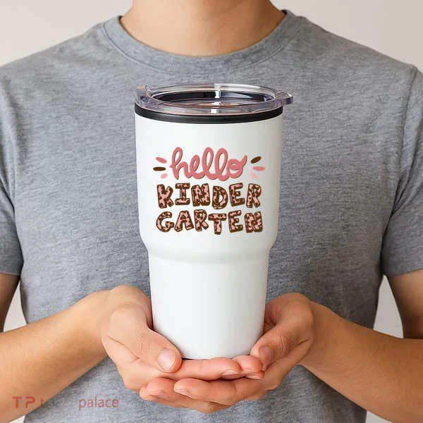 Hello Kindergarten Leopard Cute Tumbler