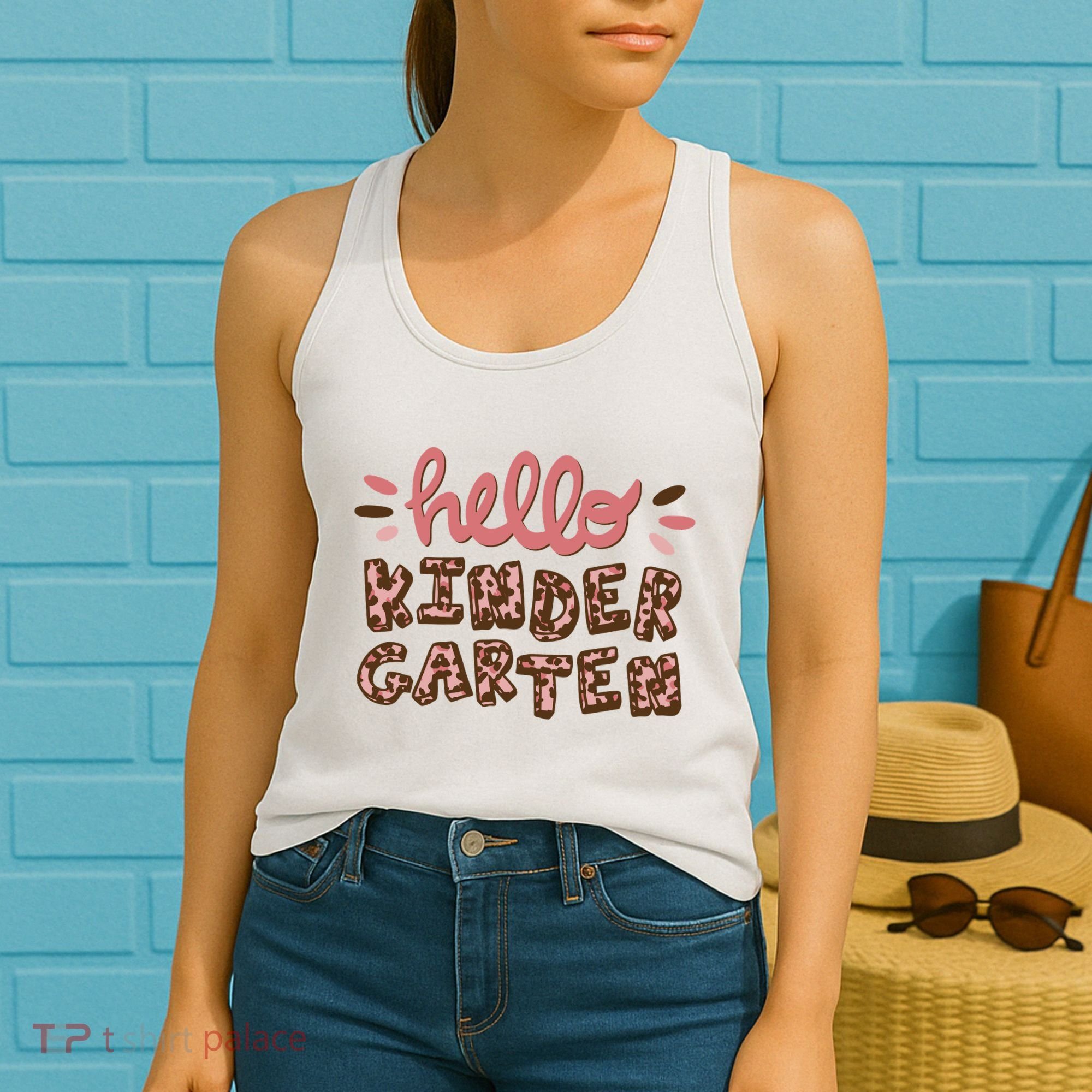Hello Kindergarten Leopard Cute Women's Tank Top