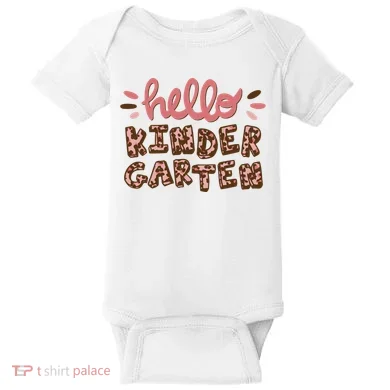 Hello Kindergarten Leopard Cute Baby Bodysuit