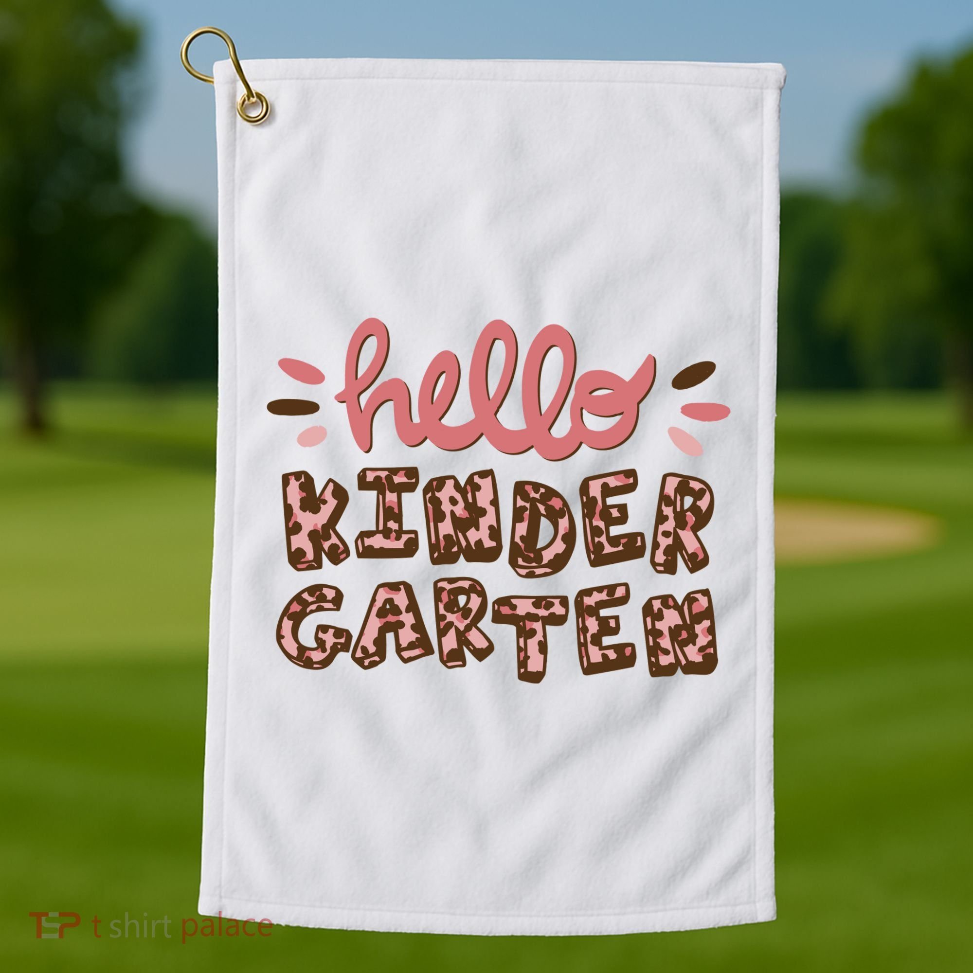 Hello Kindergarten Leopard Cute Golf Towel