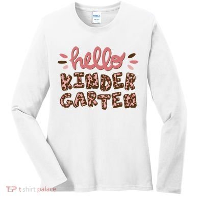 Hello Kindergarten Leopard Cute Women's Long Sleeve Shirt