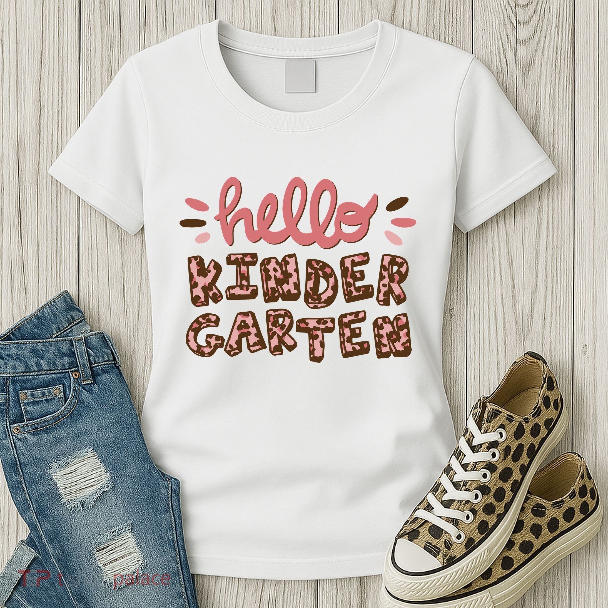 Hello Kindergarten Leopard Cute Women's T-Shirt