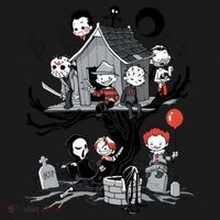 Halloween Kids Movie Famous Killers Tree House Horror Character Coaster thumb 2