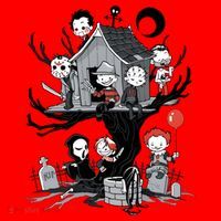 Halloween Kids Movie Famous Killers Tree House Horror Character Santa Hat thumb 1