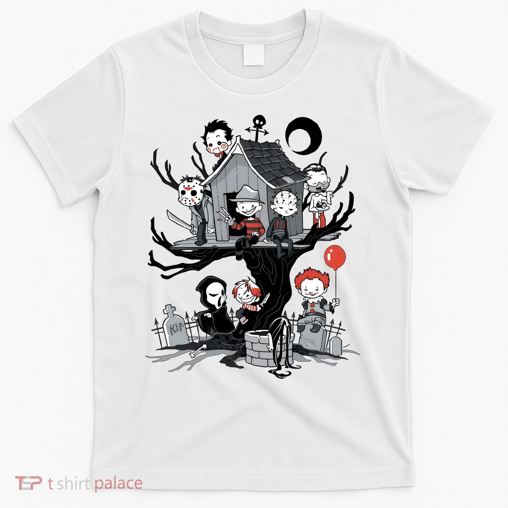 Halloween Kids Movie Famous Killers Tree House Horror Character T-Shirt