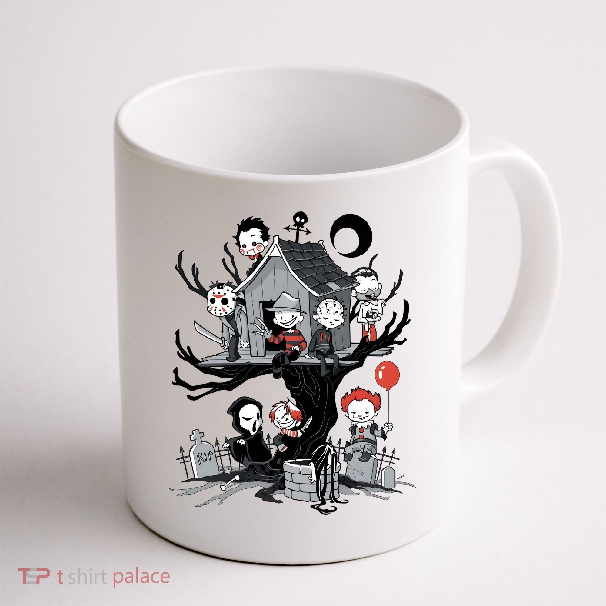 Halloween Kids Movie Famous Killers Tree House Horror Character Coffee Mug