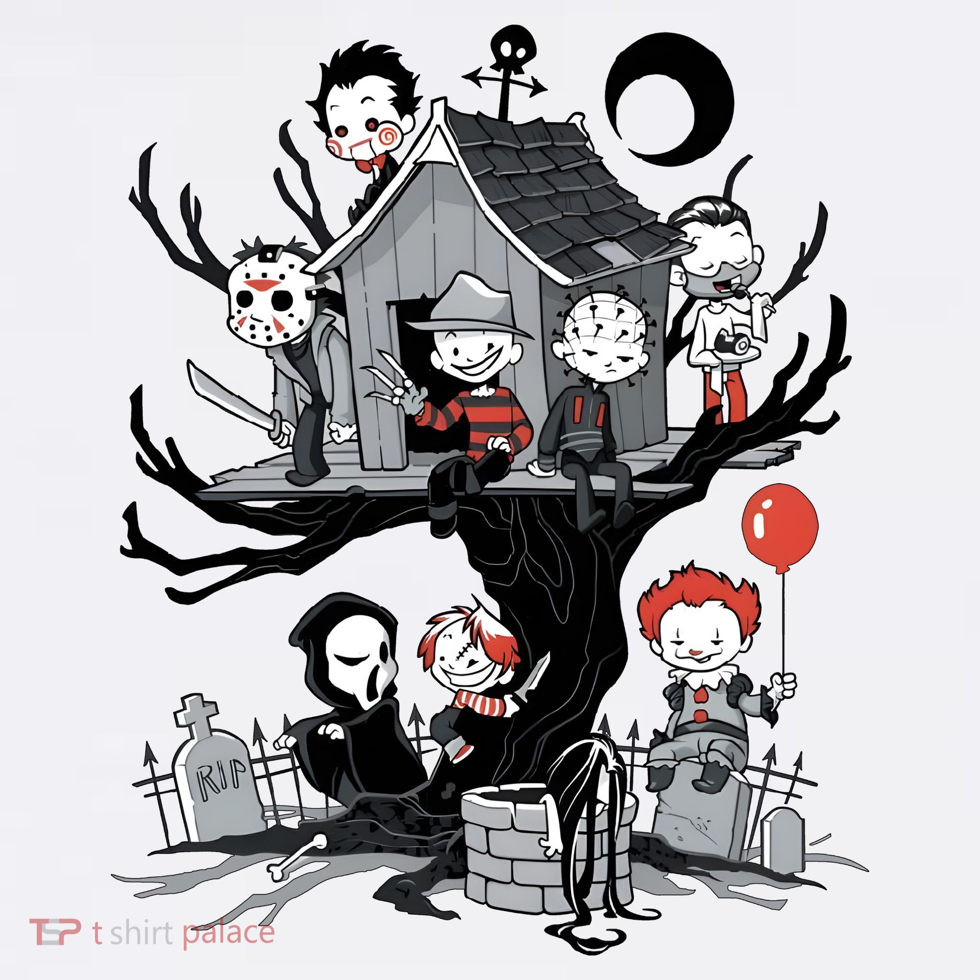 Halloween Kids Movie Famous Killers Tree House Horror Character Women's Hoodie