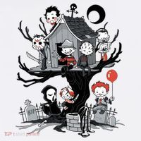 Halloween Kids Movie Famous Killers Tree House Horror Character Women's Tank Top thumb 5