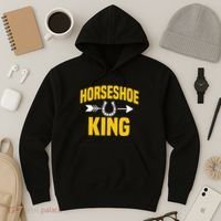 Horseshoe King Pitching Horse Lover Ferrier Hoodie thumb 3