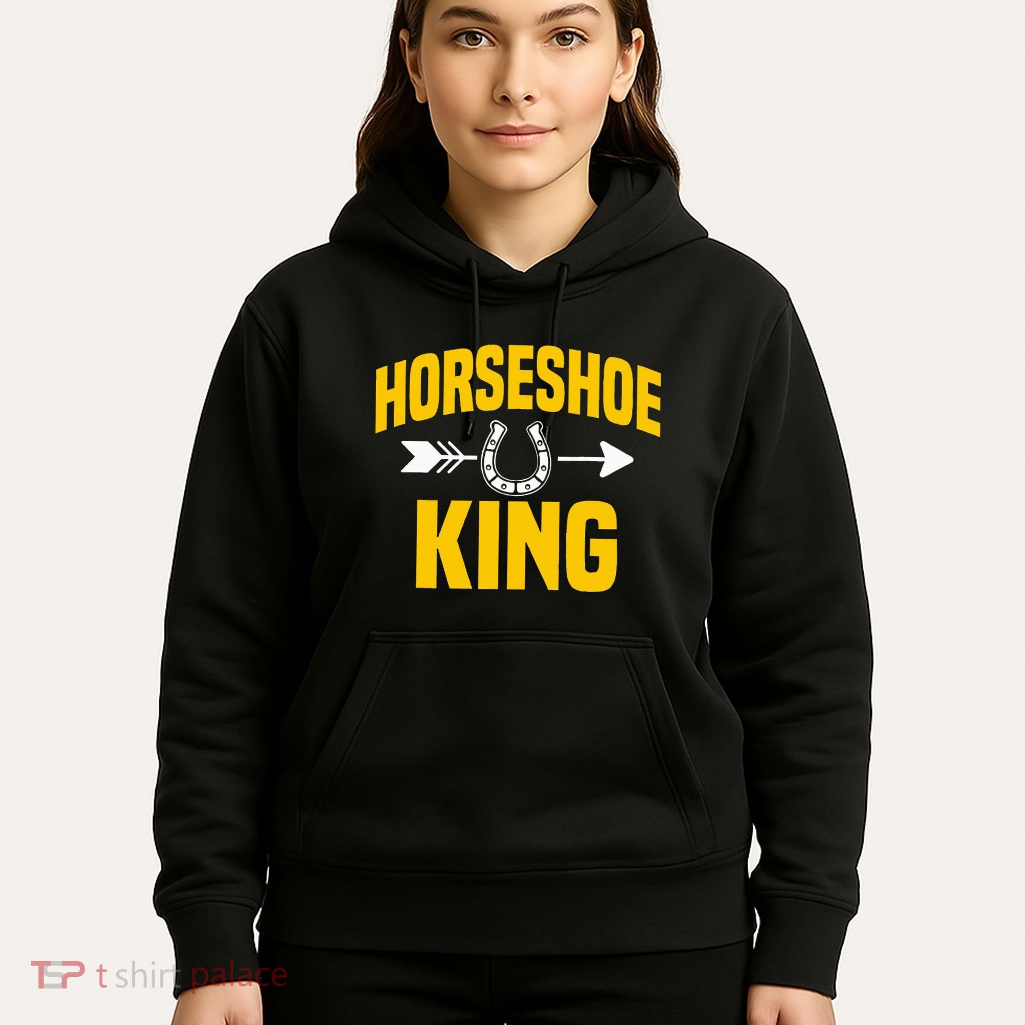 Horseshoe King Pitching Horse Lover Ferrier Hoodie