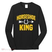 Horseshoe King Pitching Horse Lover Ferrier Long Sleeve Shirt thumb 0